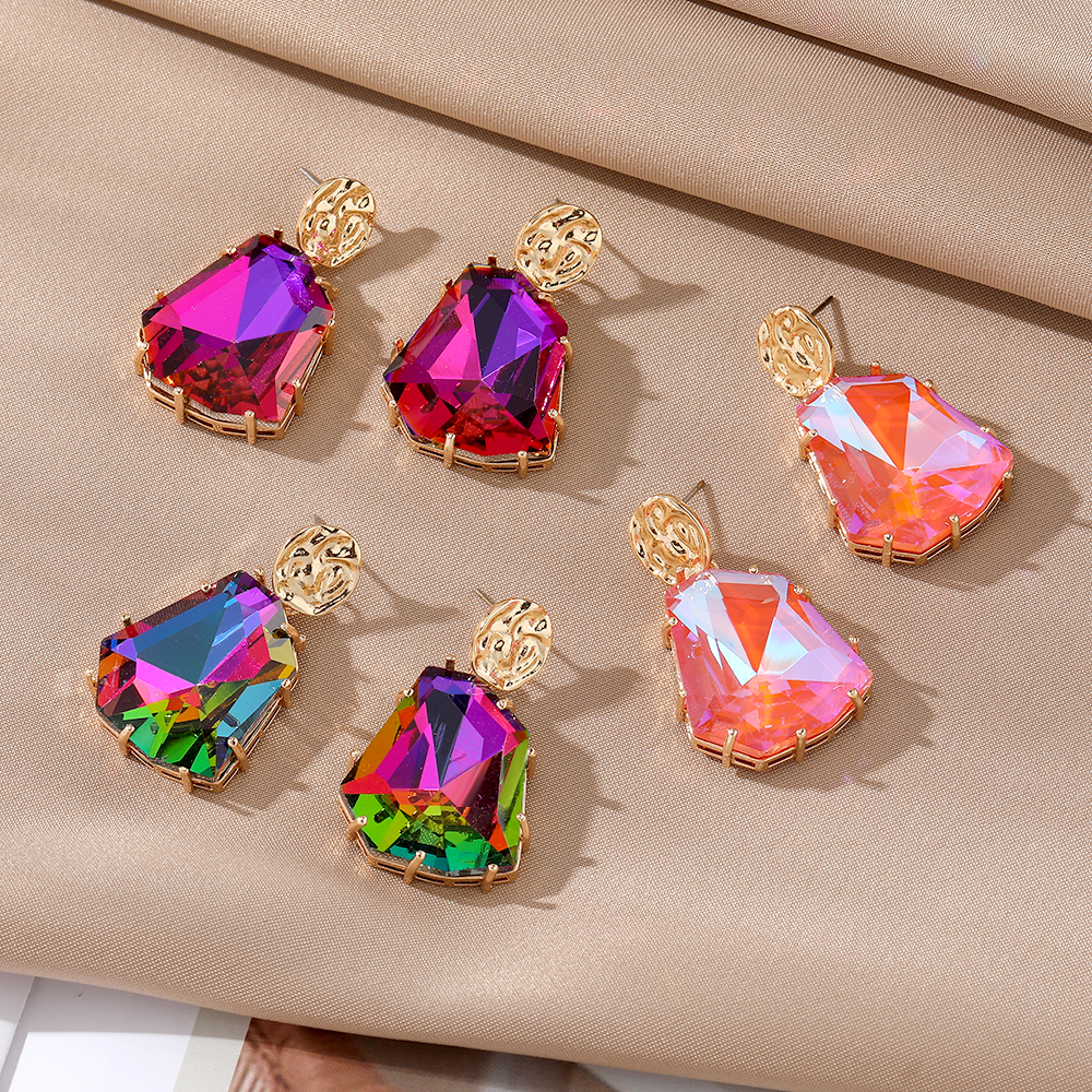1 Pair Casual Simple Style Irregular Plating Inlay Crystal Glass Crystal Glass Drop Earrings display picture 8