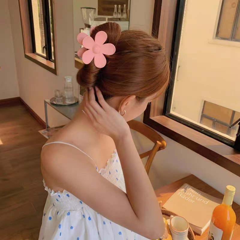 Style Coréen Couleur Unie Fleur Plastique Résine Pince À Cheveux display picture 5