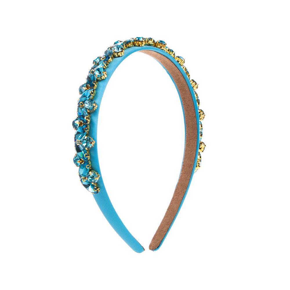 Women's Elegant Glam Geometric Solid Color Cloth Inlay Rhinestones Glass Stone Hair Band display picture 6