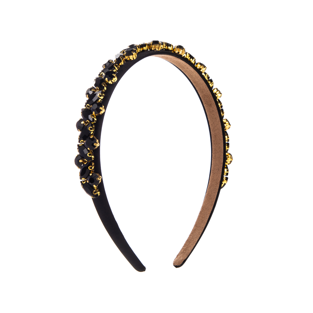 Women's Elegant Glam Geometric Solid Color Cloth Inlay Rhinestones Glass Stone Hair Band display picture 9