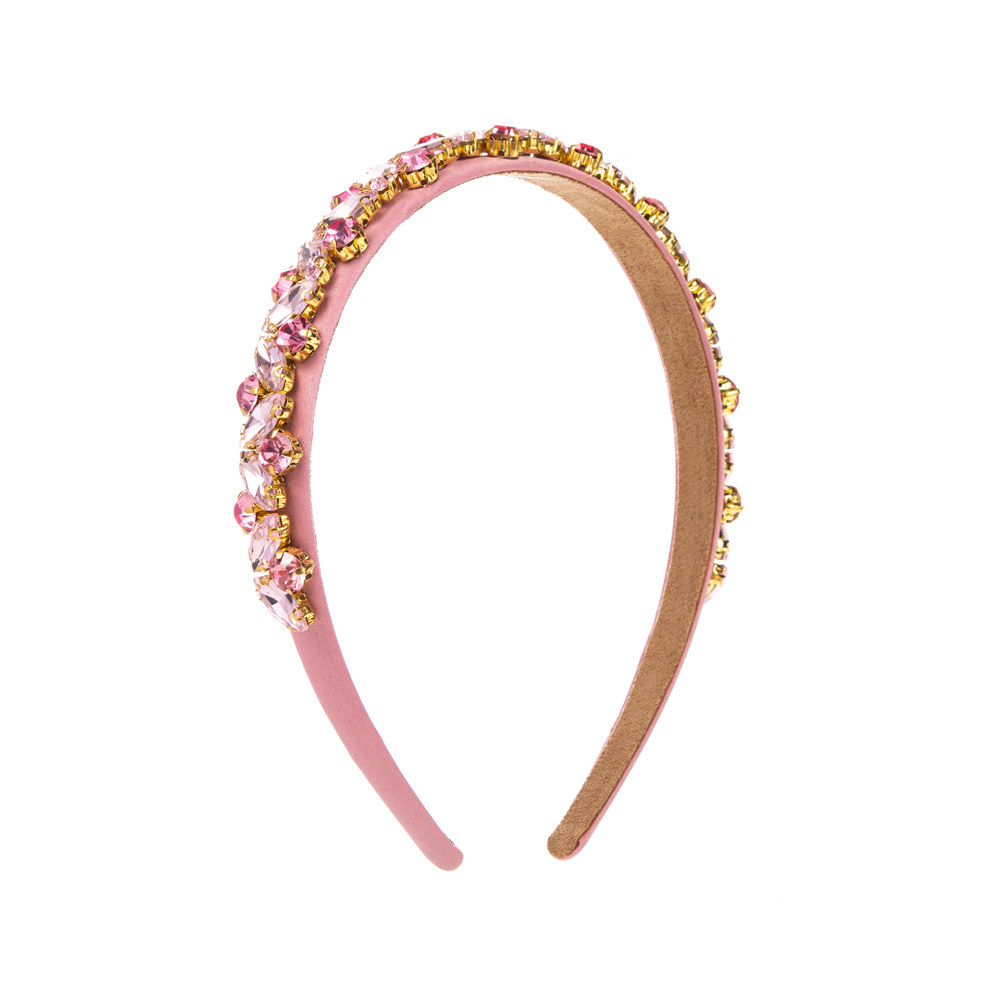 Women's Elegant Glam Geometric Solid Color Cloth Inlay Rhinestones Glass Stone Hair Band display picture 8