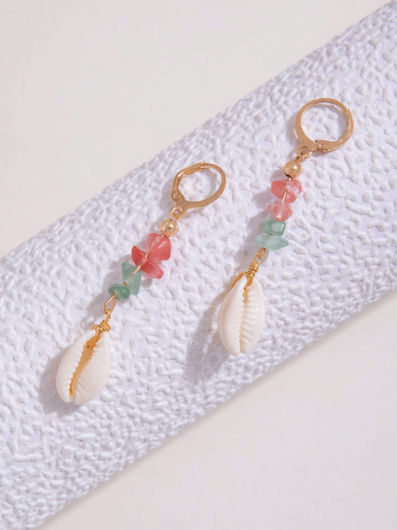 1 Pair Beach Shell Inlay Alloy Shell Drop Earrings display picture 4