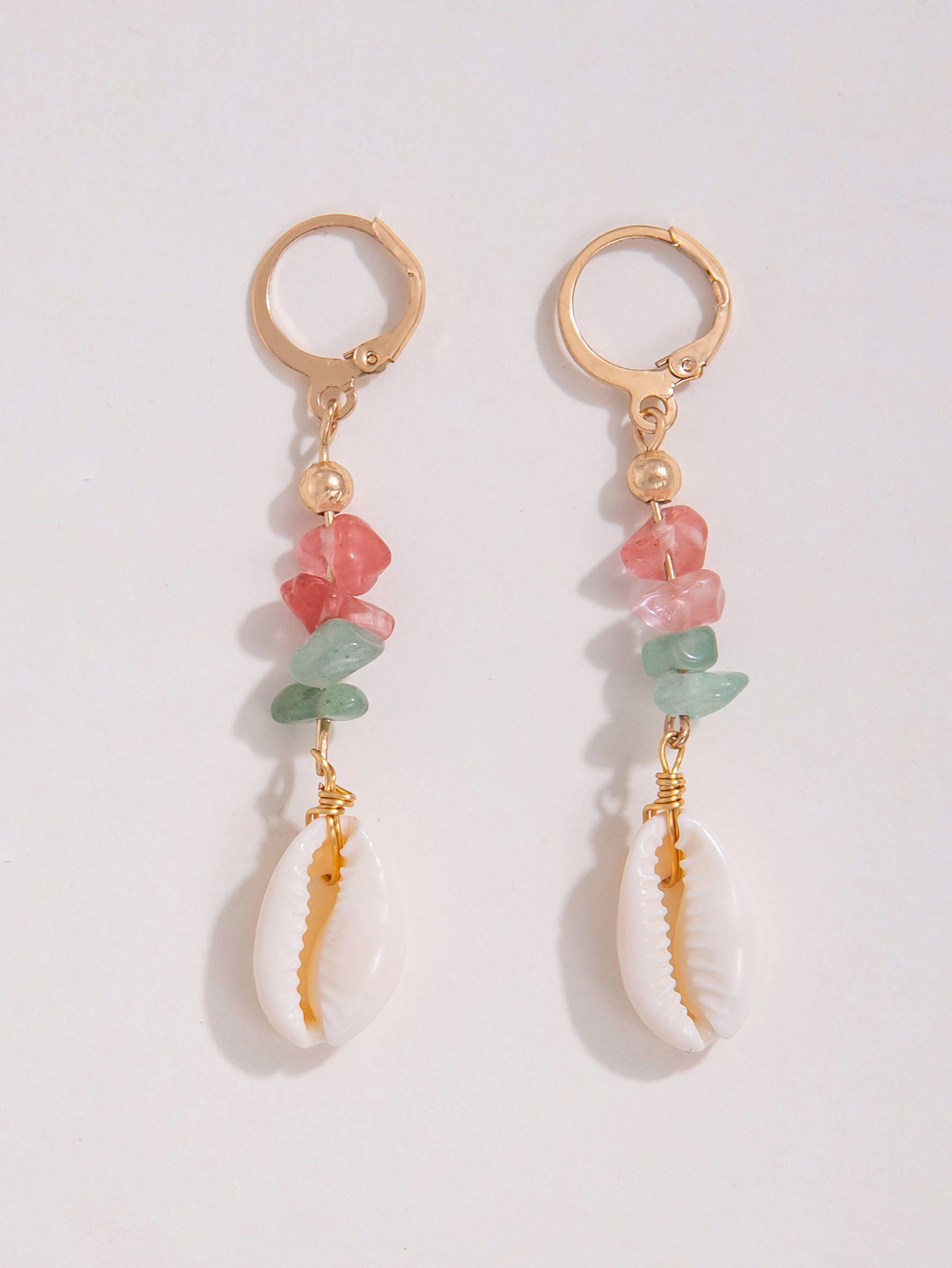 1 Pair Beach Shell Inlay Alloy Shell Drop Earrings display picture 2