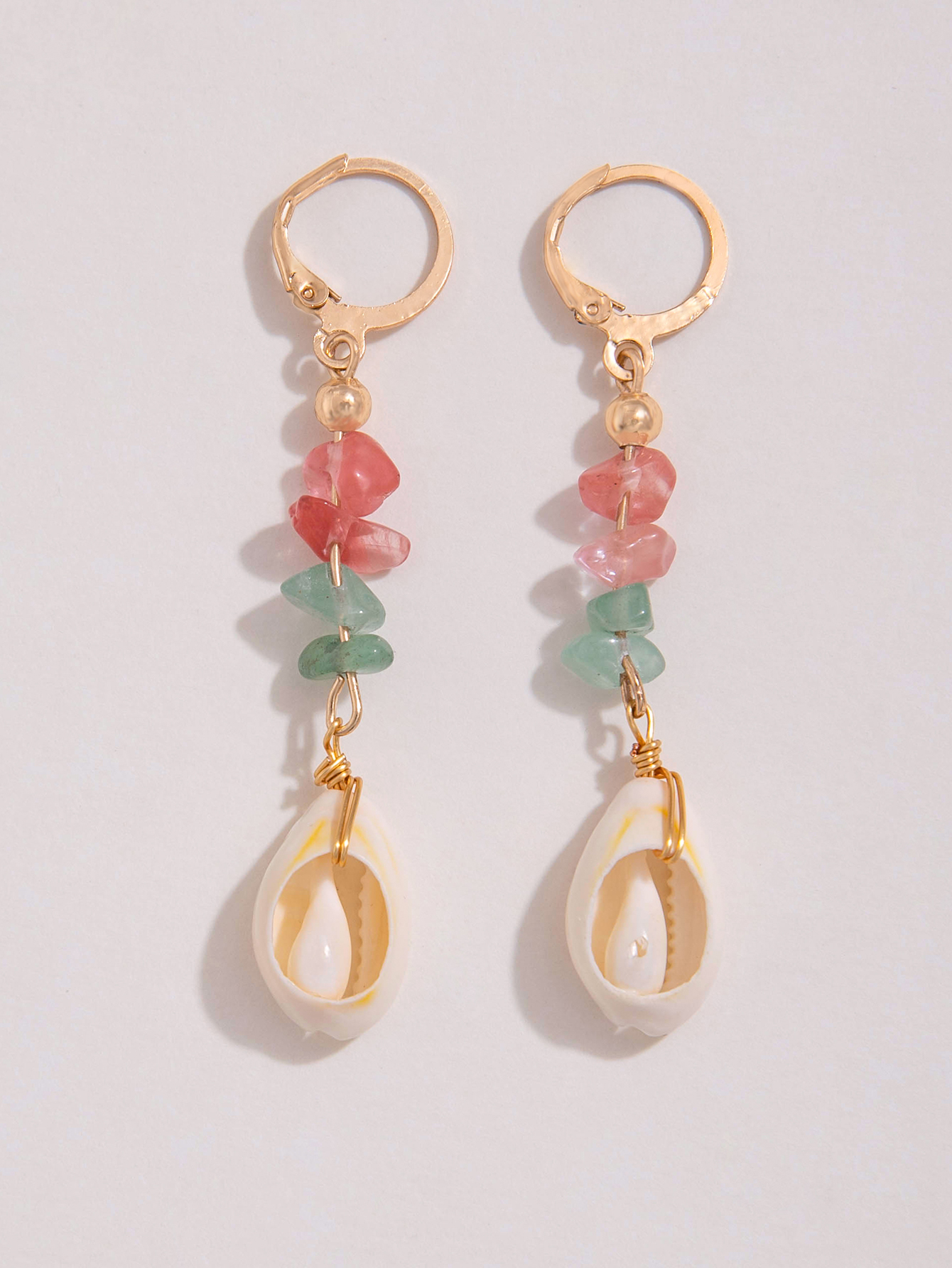 1 Pair Beach Shell Inlay Alloy Shell Drop Earrings display picture 3
