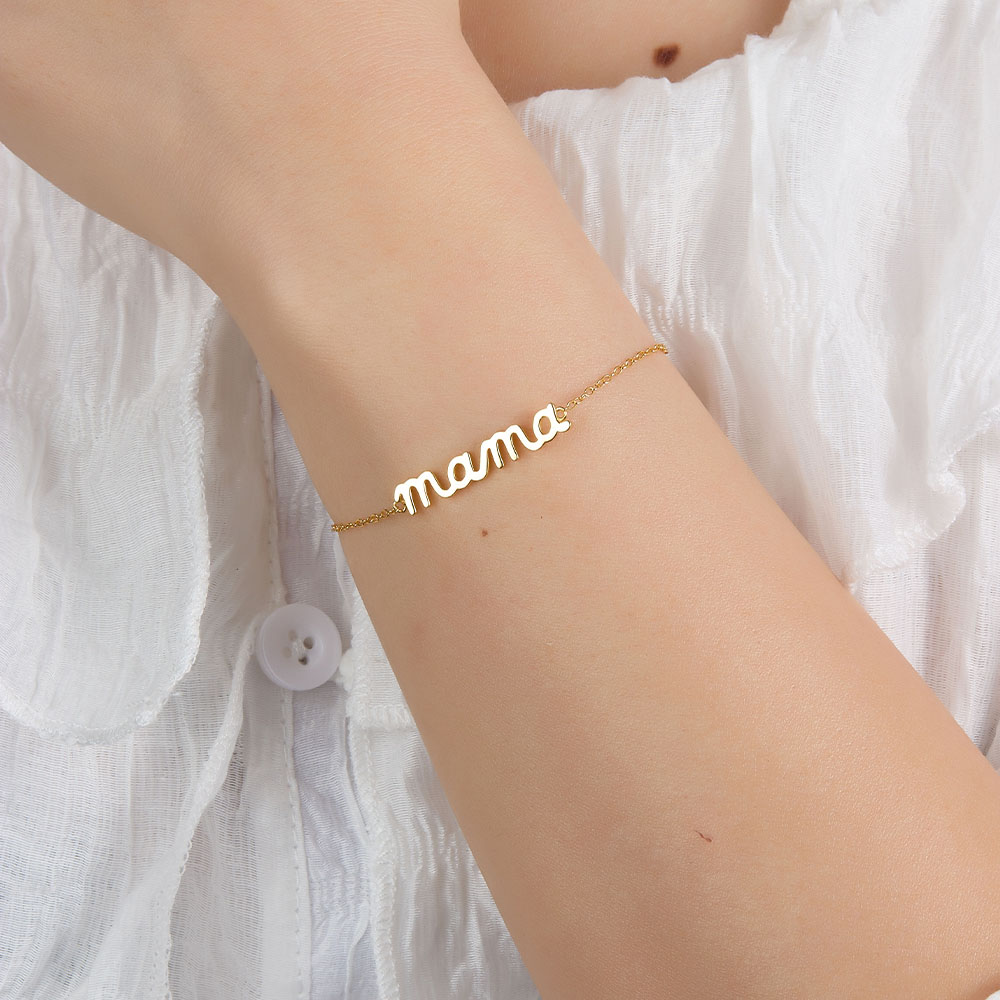 Plata Esterlina Blanco Oro Plateado Chapado En Oro Casual Vacaciones Letra Enchapado Pulsera display picture 5