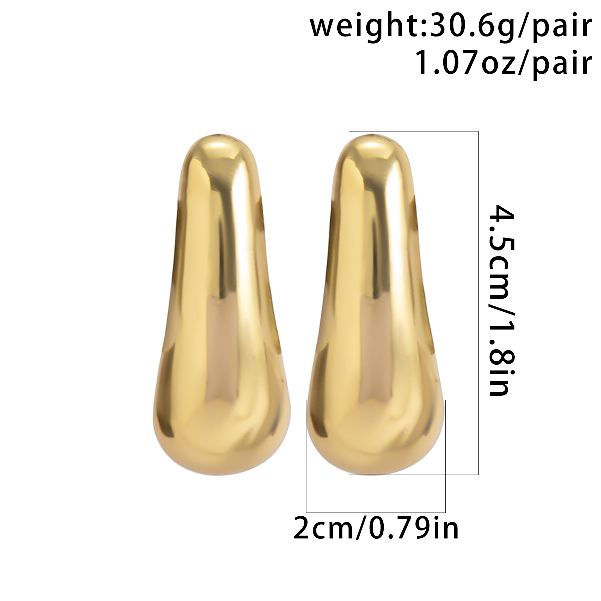 1 Pair Exaggerated Simple Style Classic Style Solid Color Alloy Ear Studs display picture 1