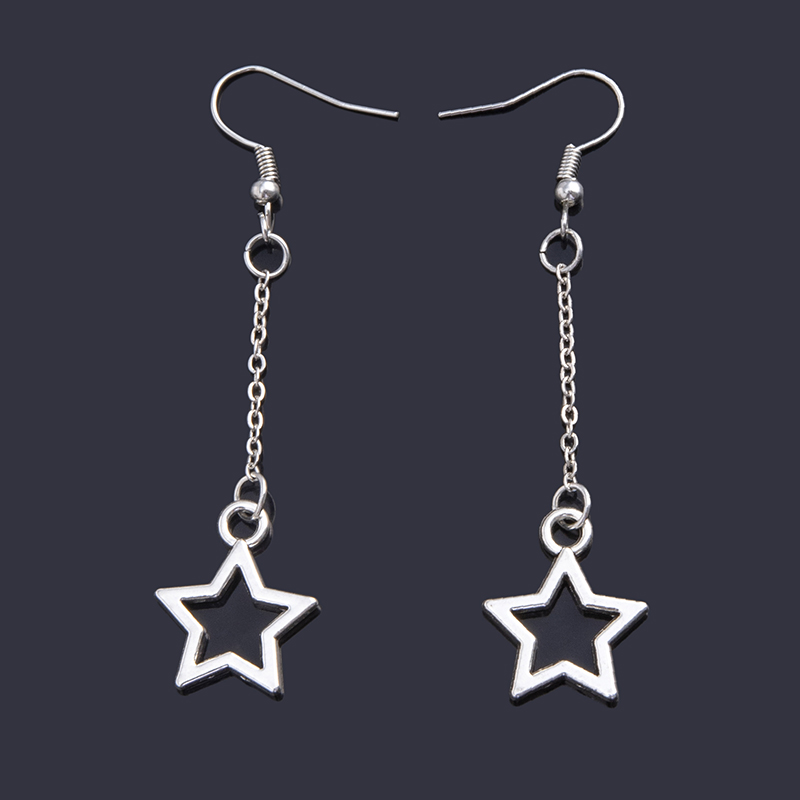 1 Pair French Style Simple Style Classic Style Star Hollow Out Alloy Drop Earrings display picture 2