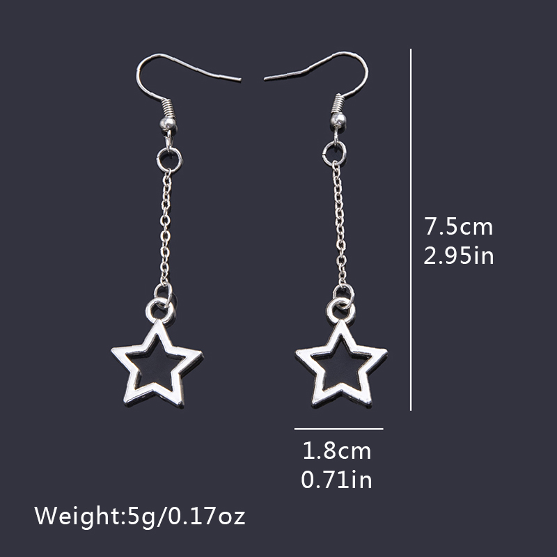 1 Pair French Style Simple Style Classic Style Star Hollow Out Alloy Drop Earrings display picture 4