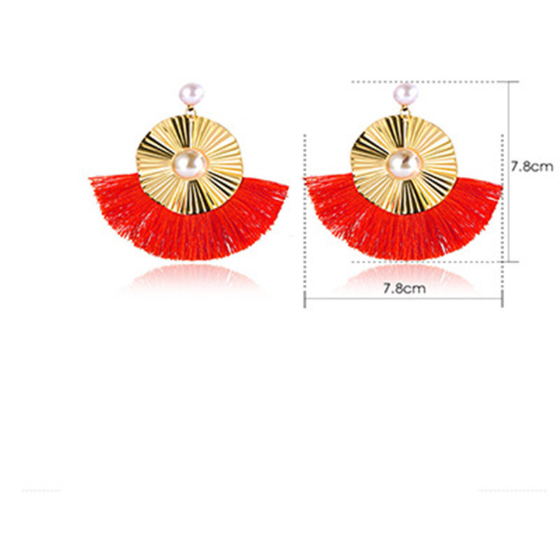 1 Pair Vintage Style Streetwear Sector Water Droplets Flower Tassel Inlay Metal Copper Pearl 18k Gold Plated Gold Plated Drop Earrings display picture 15