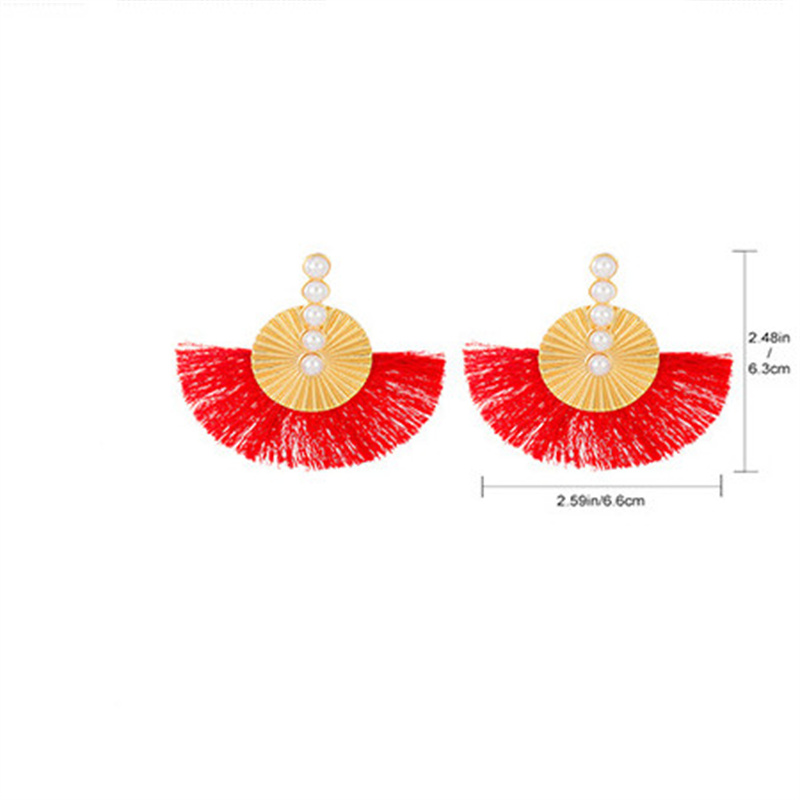 1 Pair Vintage Style Streetwear Sector Water Droplets Flower Tassel Inlay Metal Copper Pearl 18k Gold Plated Gold Plated Drop Earrings display picture 16