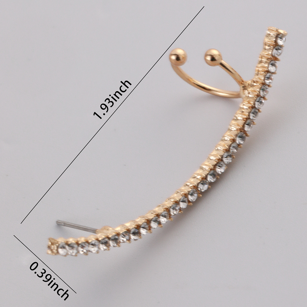 Simple Style Solid Color Alloy Inlay Rhinestones Women's Ear Clips Ear Studs display picture 1