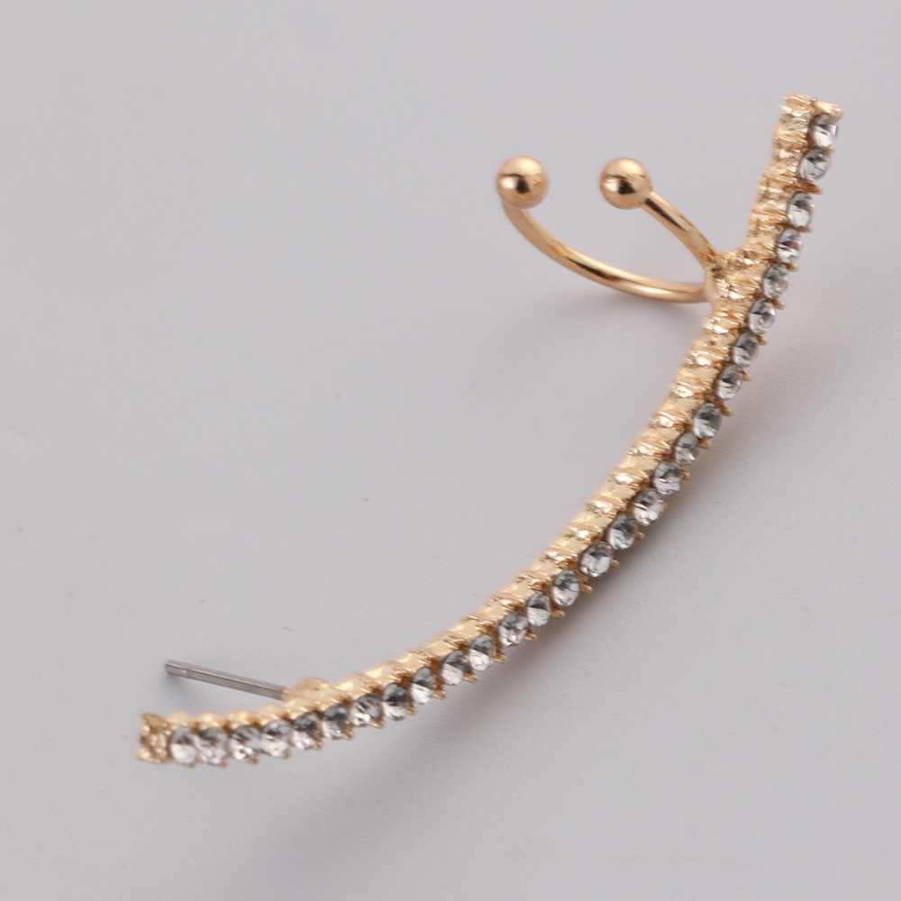 Simple Style Solid Color Alloy Inlay Rhinestones Women's Ear Clips Ear Studs display picture 5