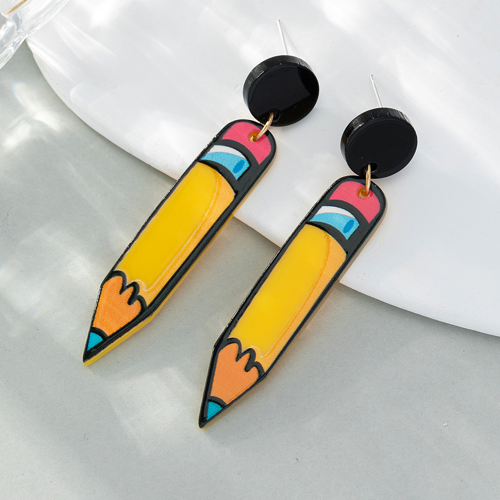 Korean Style Pencil Arylic Women's Drop Earrings display picture 6