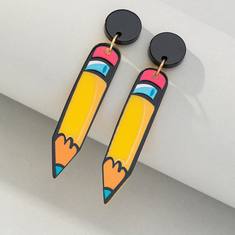 Korean Style Pencil Arylic Women's Drop Earrings display picture 5