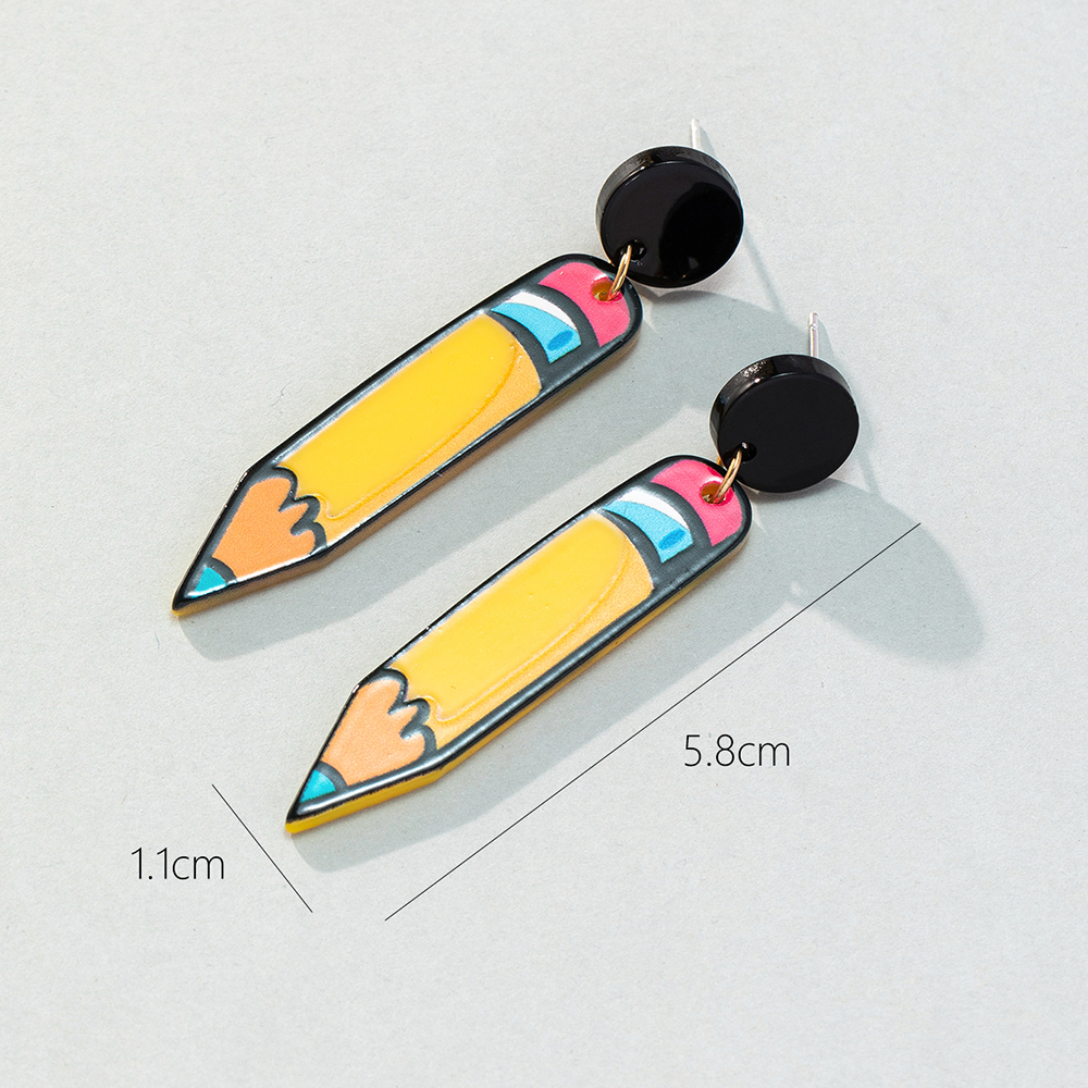 Korean Style Pencil Arylic Women's Drop Earrings display picture 2