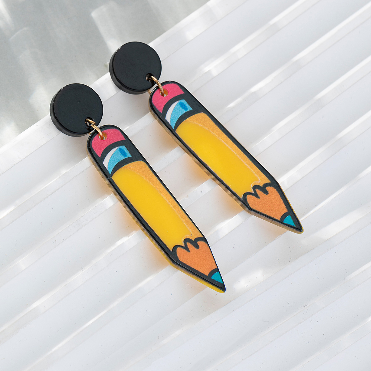 Korean Style Pencil Arylic Women's Drop Earrings display picture 1