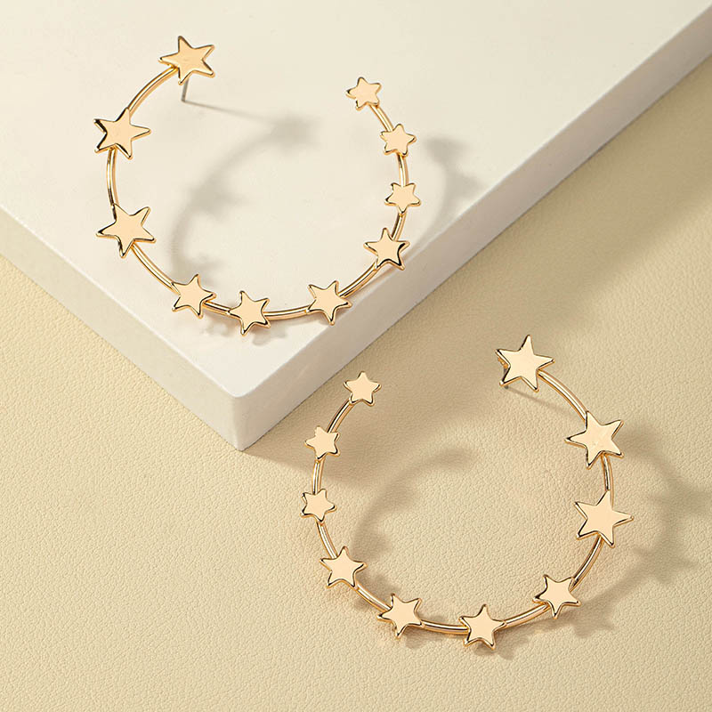 1 Pair Modern Style Star Alloy Ear Studs display picture 1