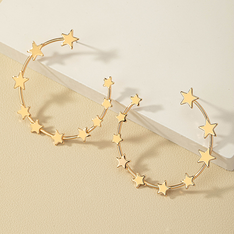 1 Paire Style Moderne Star Alliage Boucles D'oreilles display picture 3