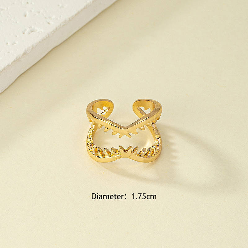 Wholesale Jewelry Retro French Style Geometric Solid Color Alloy Plating Open Ring display picture 5