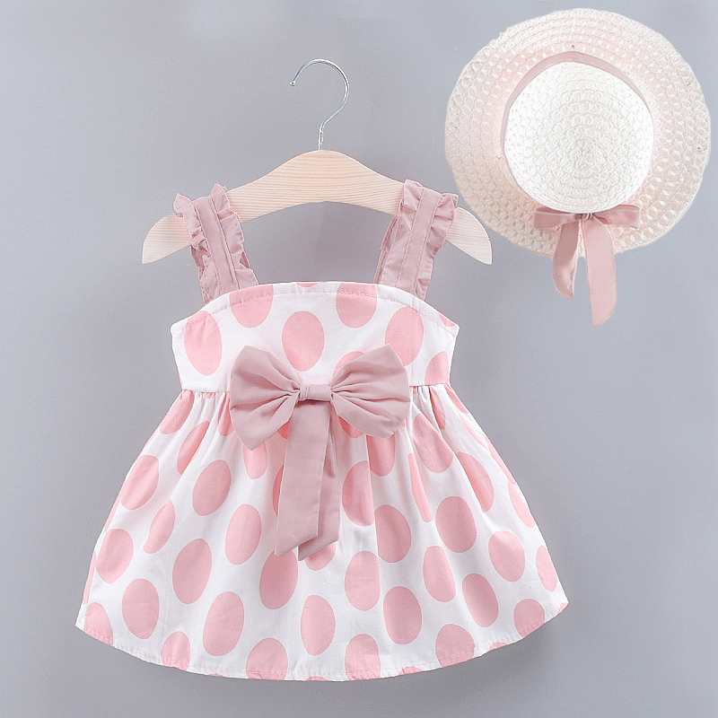 Casual Princess Pastoral Round Dots Bowknot Cotton Girls Dresses display picture 10