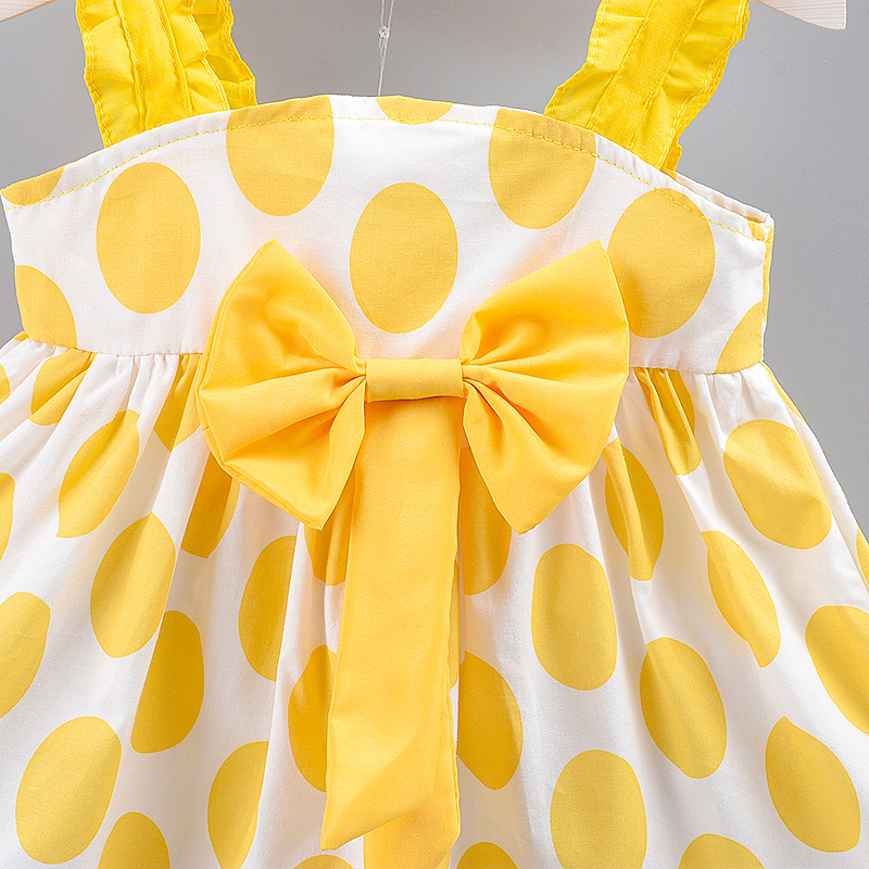 Casual Princess Pastoral Round Dots Bowknot Cotton Girls Dresses display picture 4
