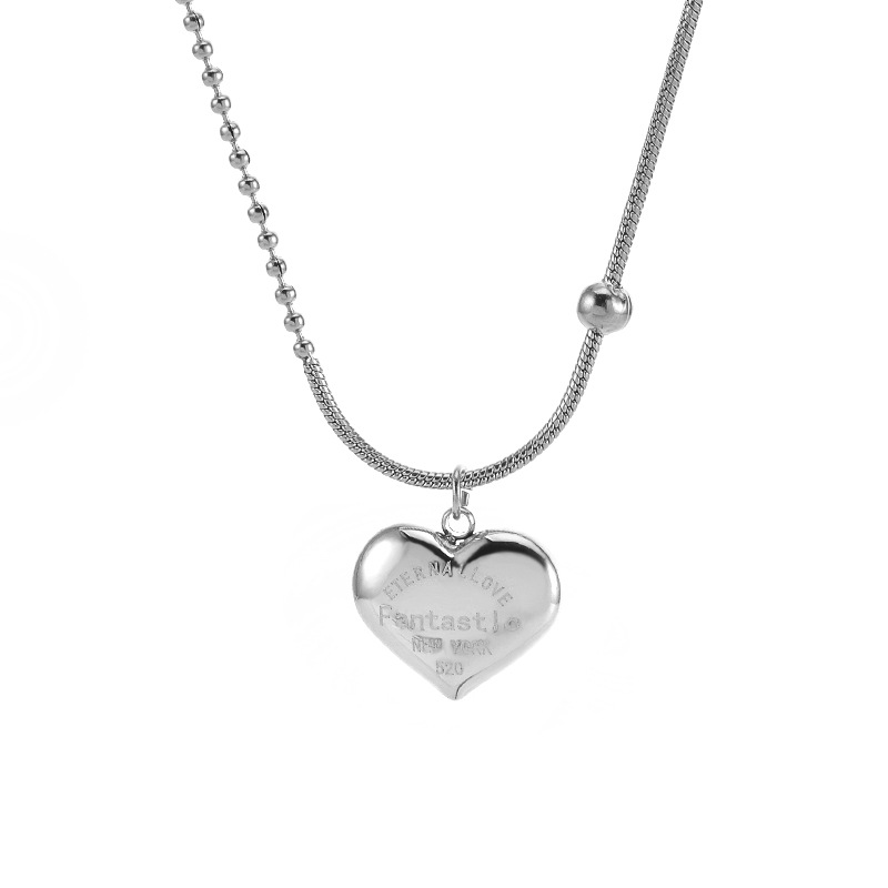 Titanium Steel 18K Gold Plated Sweet Plating Heart Shape Pendant Necklace display picture 3