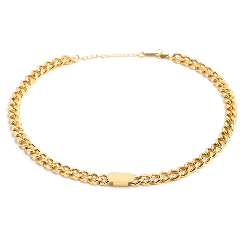 Titanium Steel 18K Gold Plated Hip-Hop Rock Plating Geometric Bracelets Necklace display picture 3