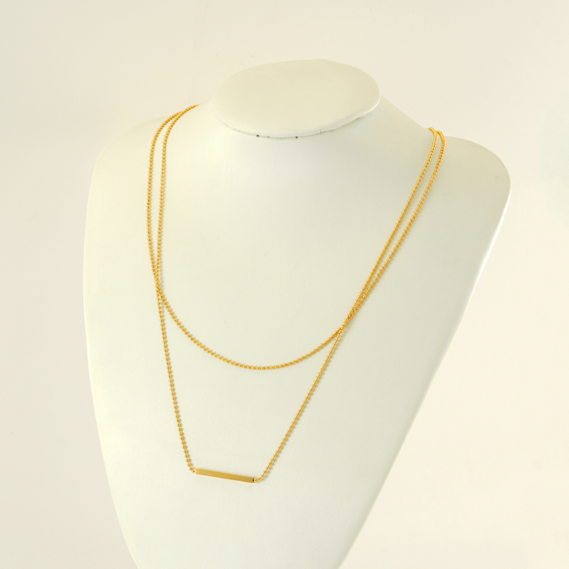 Simple Style Solid Color Stainless Steel Layered Plating 18k Gold Plated Layered Necklaces display picture 2