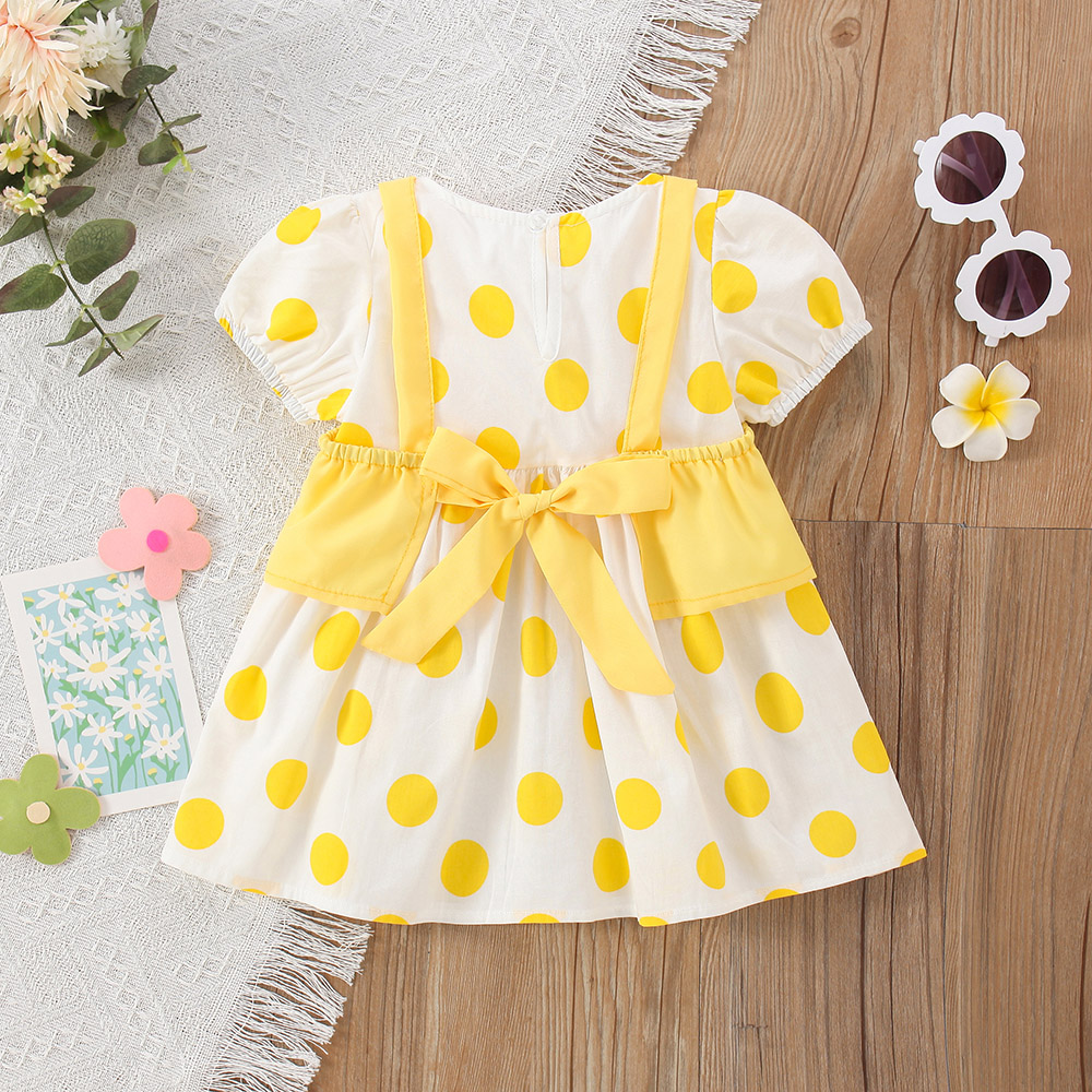 Casual Pastoral Polka Dots Cotton Girls Dresses display picture 6