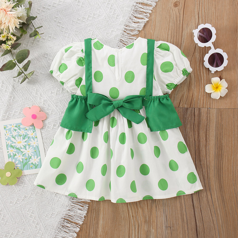 Casual Pastoral Polka Dots Cotton Girls Dresses display picture 13