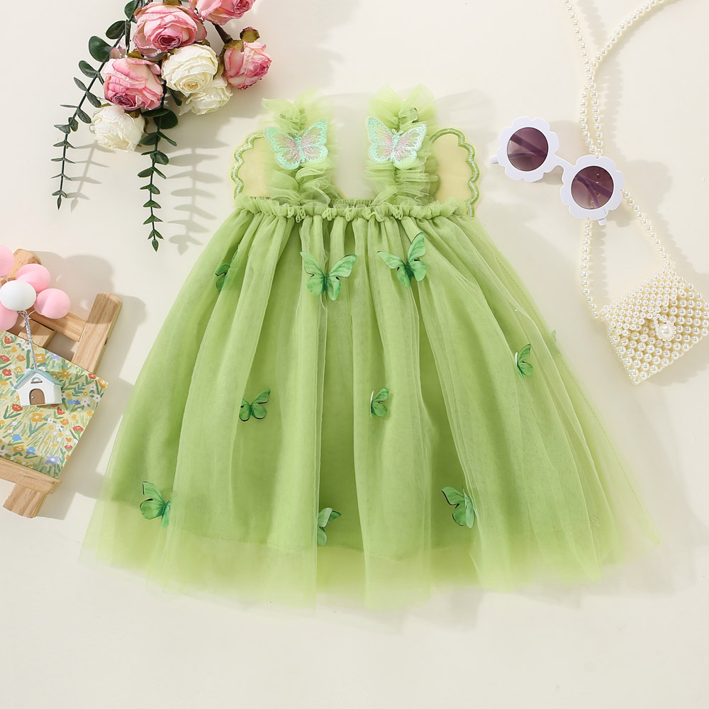 Princess Pastoral Butterfly Cotton Girls Dresses display picture 1