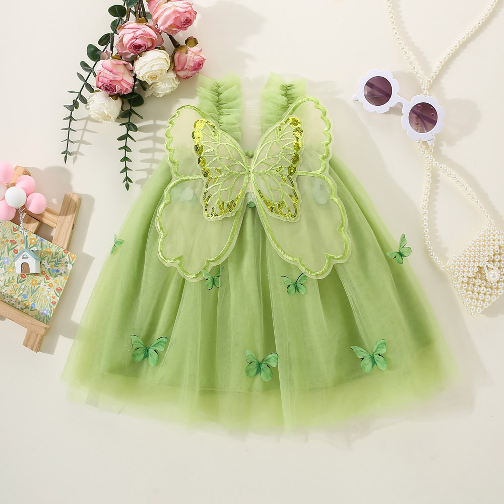 Princess Pastoral Butterfly Cotton Girls Dresses display picture 2