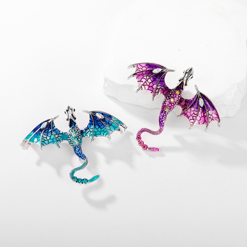 Streetwear Dragon Alloy Inlay Rhinestones Unisex Brooches display picture 3