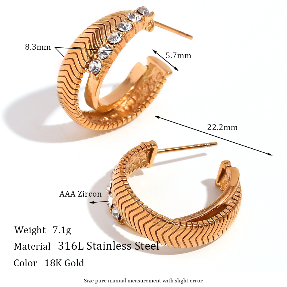 Vintage Style Classic Style Solid Color Stainless Steel Plating Inlay Rhinestones 18k Gold Plated Bracelets Earrings Necklace display picture 2
