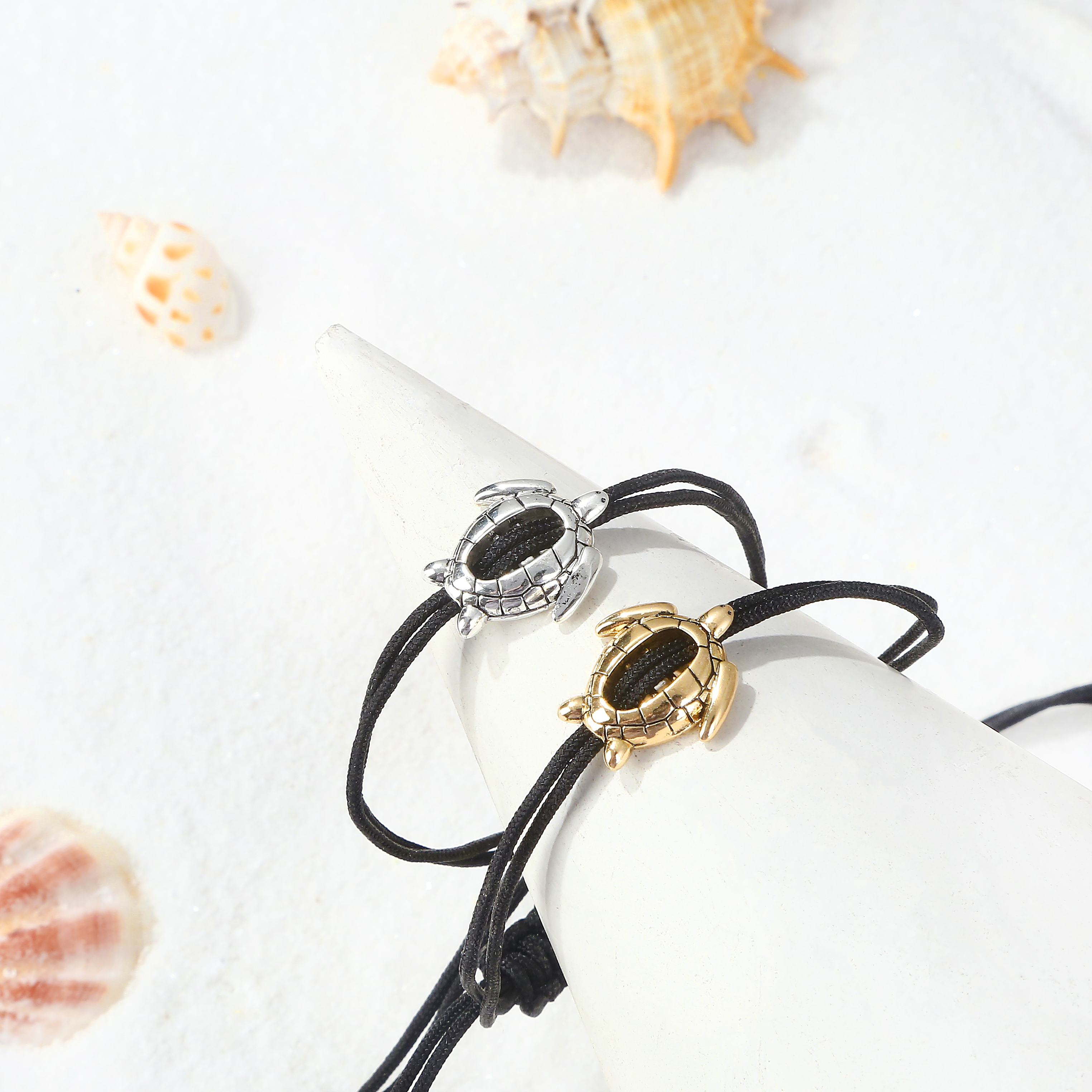 Basic Tortoise Alloy Knitting Gold Plated Silver Plated Couple Drawstring Bracelets display picture 8