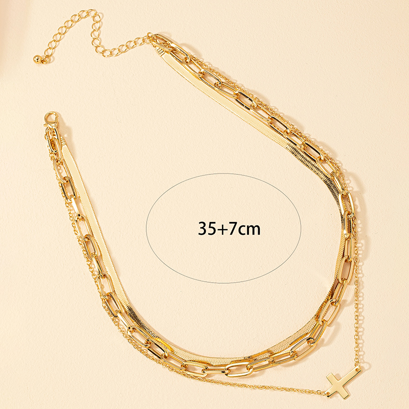 Modern Style Cross Alloy Women's Layered Necklaces display picture 5