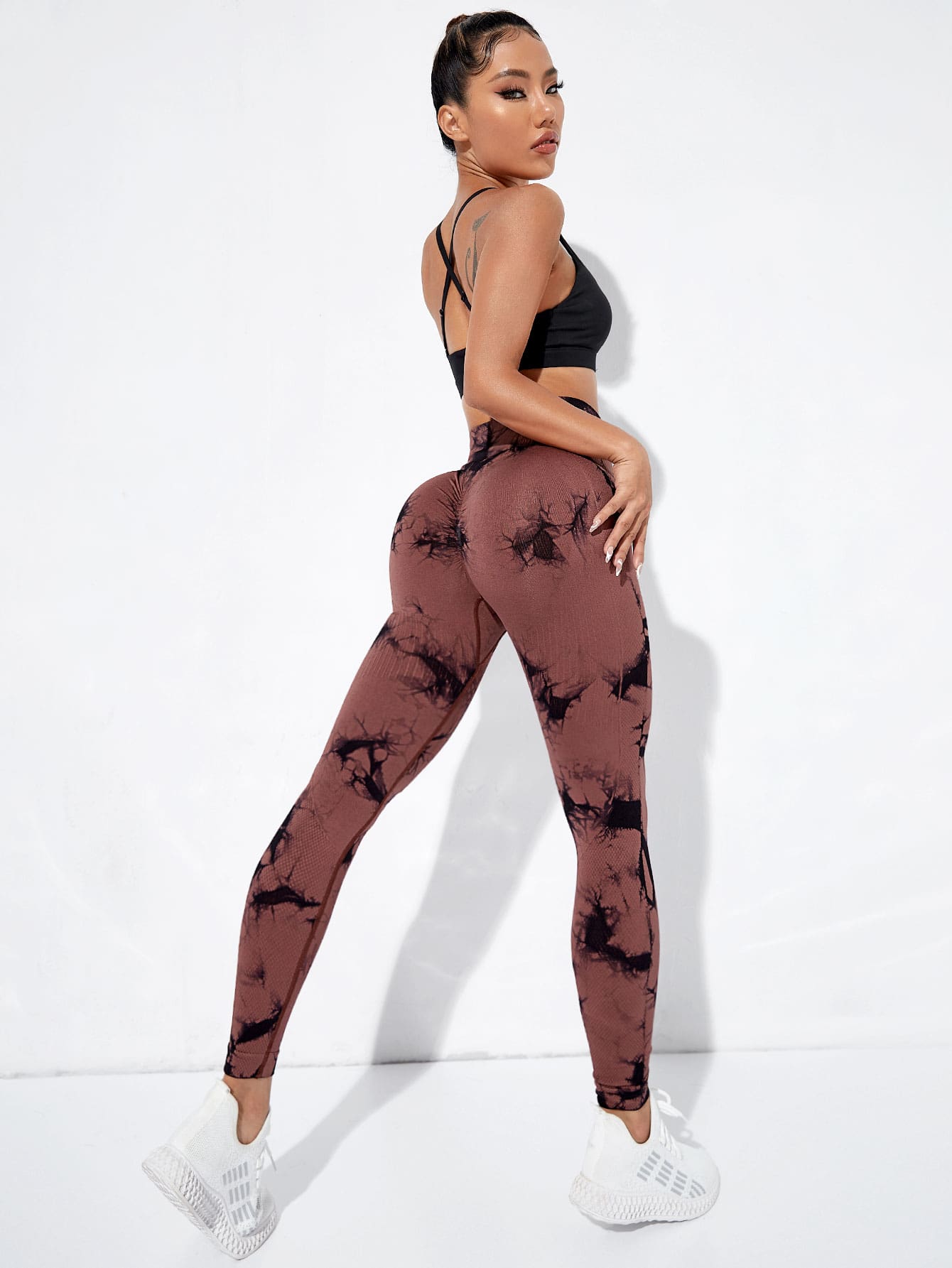 Women's Casual Classic Style Sports Tie Dye Nylon Spandex Active Bottoms Leggings Skinny Pants Sweatpants display picture 1
