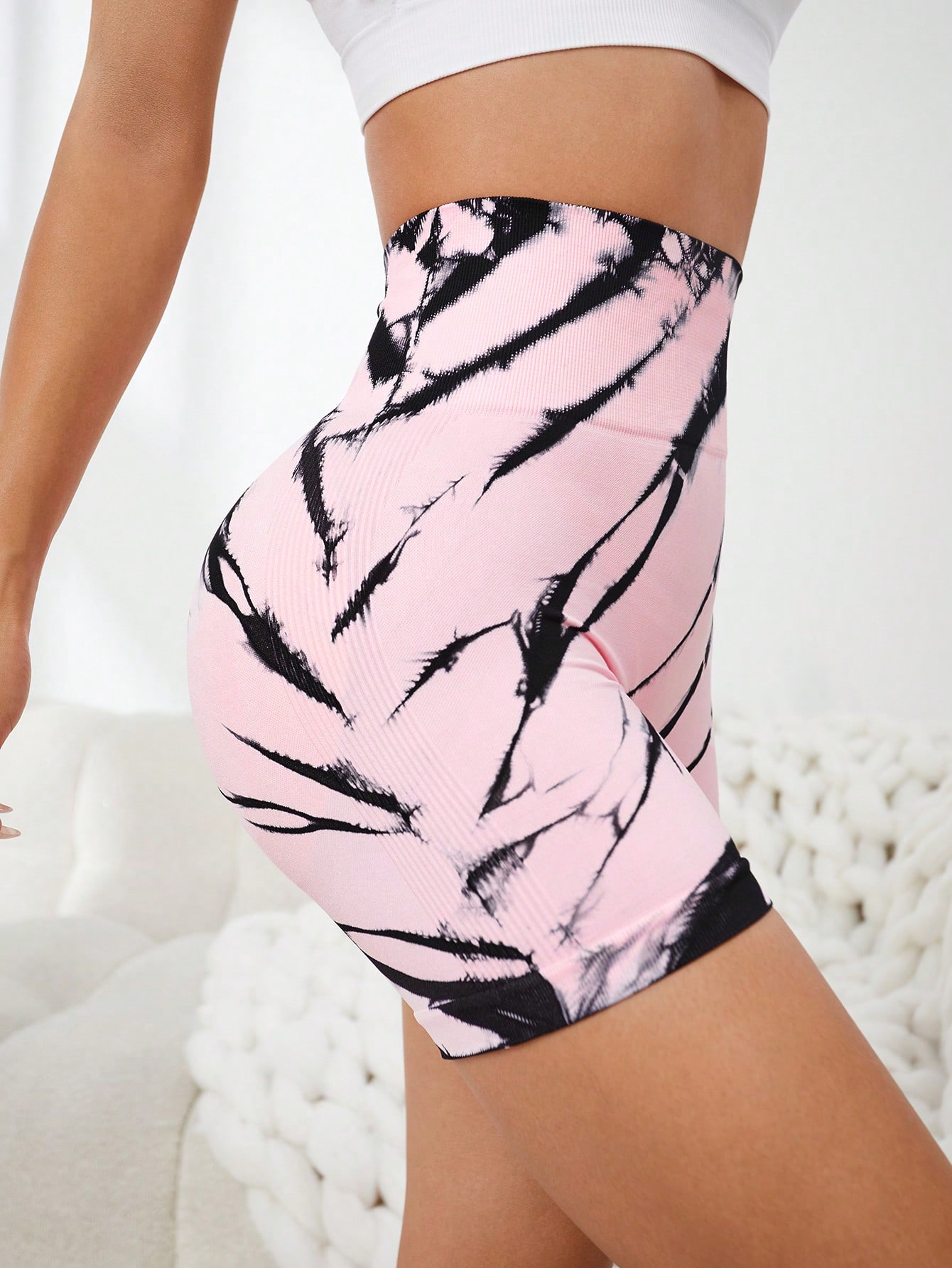 Women's Fitness Gym Sports Tie Dye Shorts Capri Shorts Sweatpants display picture 3