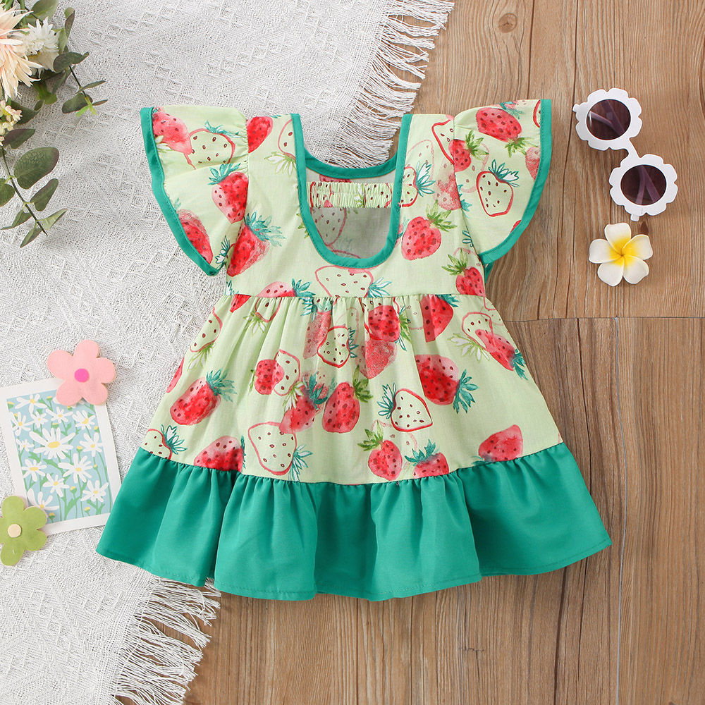 Casual Princess Pastoral Fruit Cotton Girls Dresses display picture 3