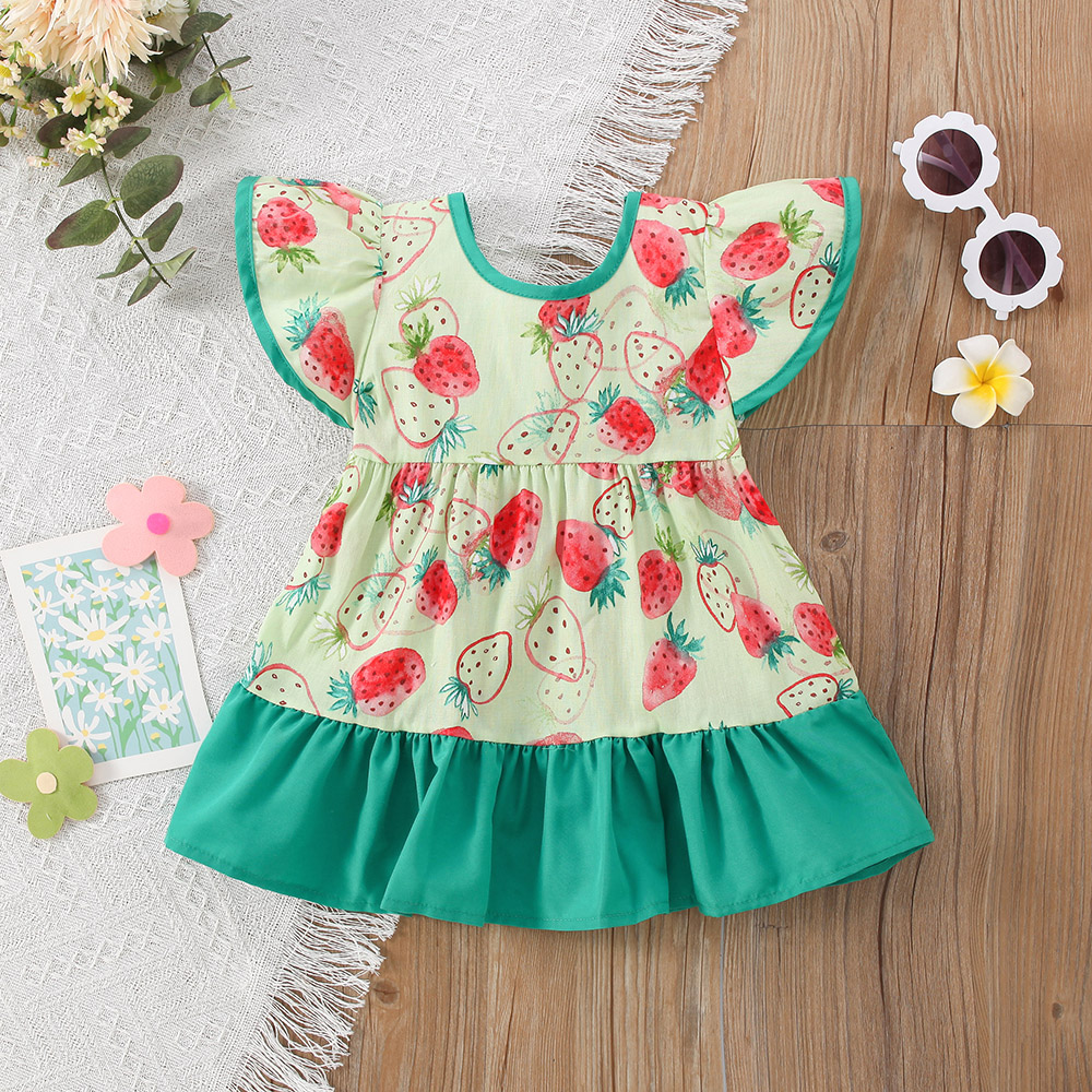Casual Princess Pastoral Fruit Cotton Girls Dresses display picture 1