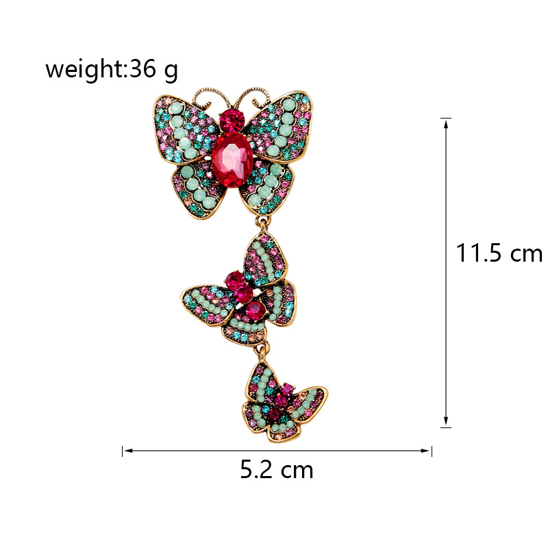 Lady Butterfly Alloy Inlay Rhinestones Glass Unisex Brooches display picture 1