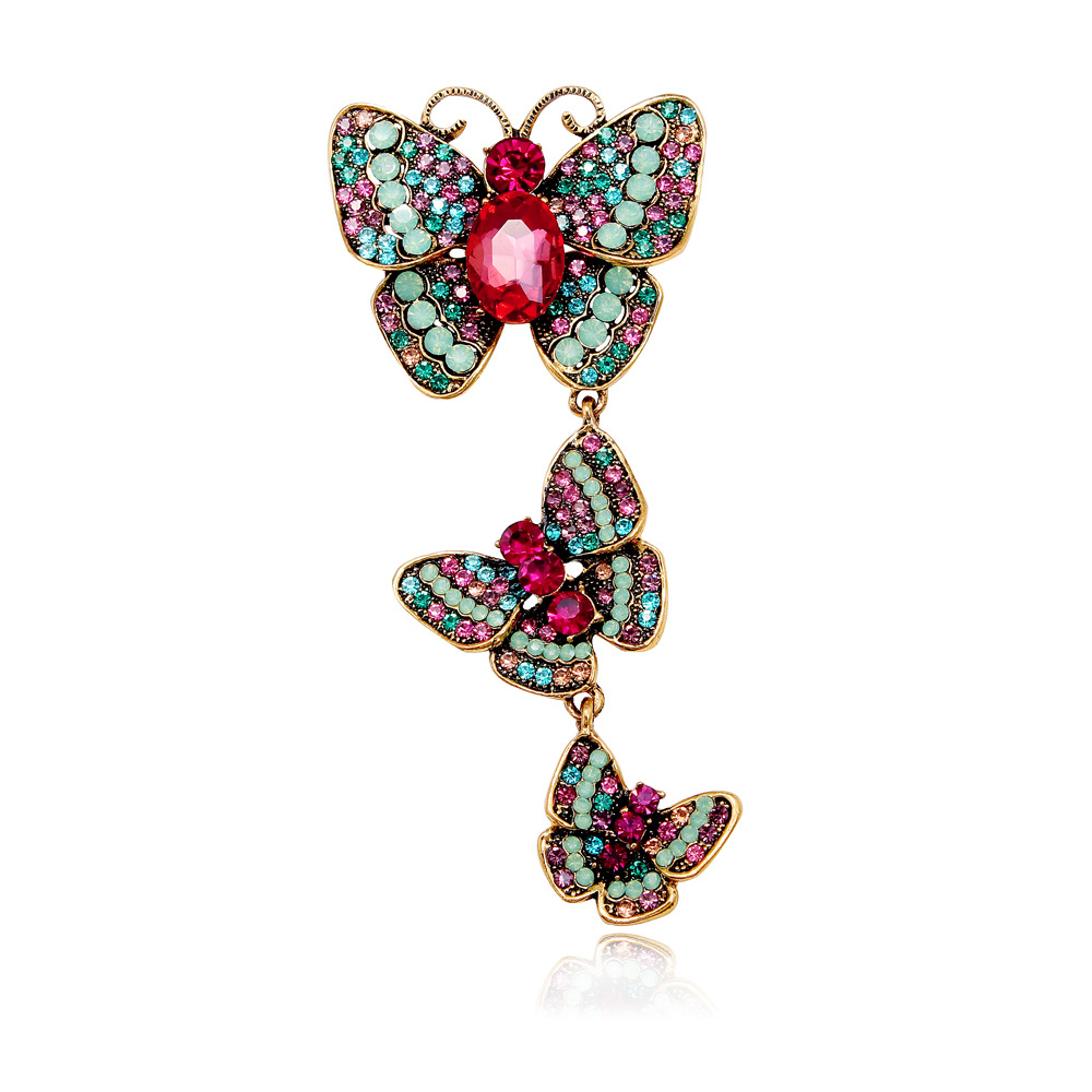 Lady Butterfly Alloy Inlay Rhinestones Glass Unisex Brooches display picture 6
