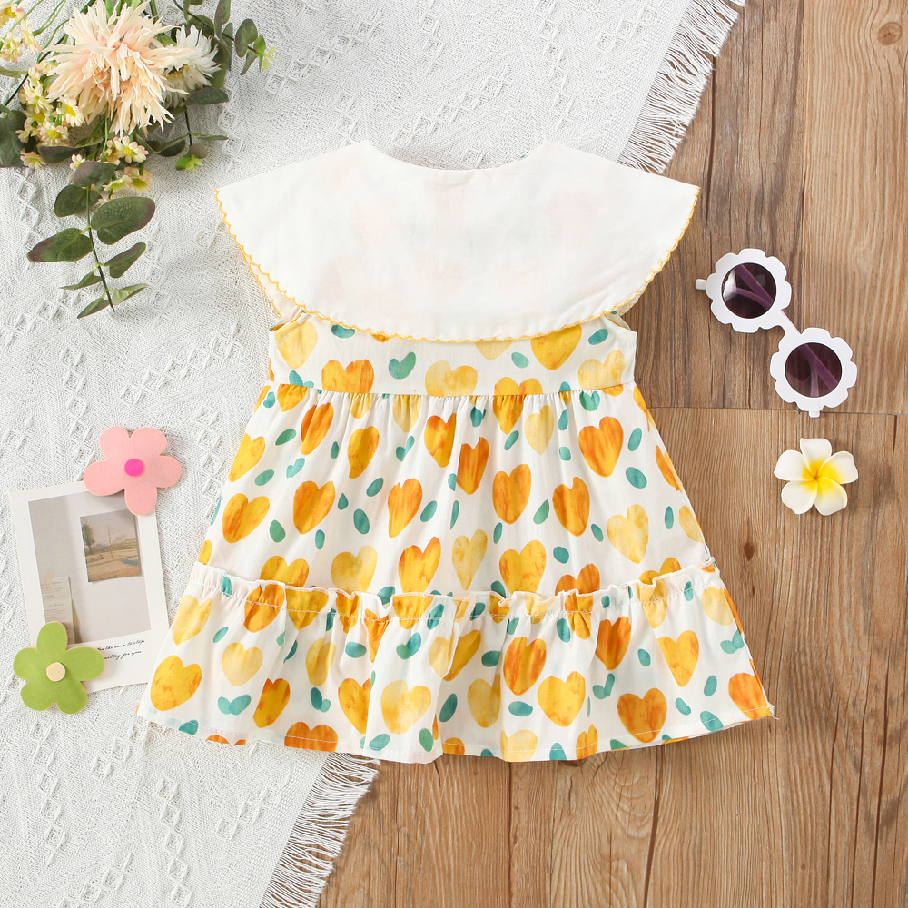 Casual Princess Pastoral Heart Shape Cotton Girls Dresses display picture 11