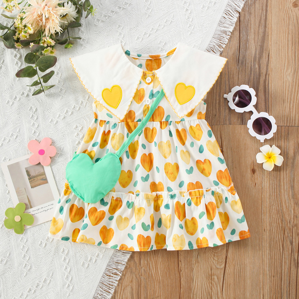 Casual Princess Pastoral Heart Shape Cotton Girls Dresses display picture 13