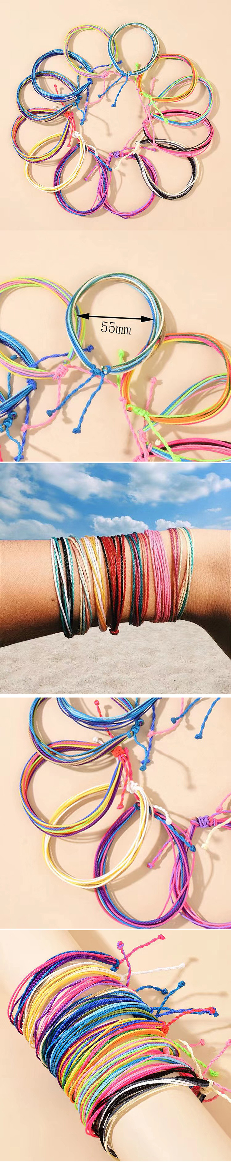 Vacation Colorful Rope Braid Unisex Bracelets display picture 1