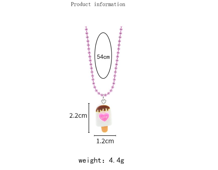 Cute Ice Cream Letter Plastic Resin Girl's Rings Necklace display picture 6