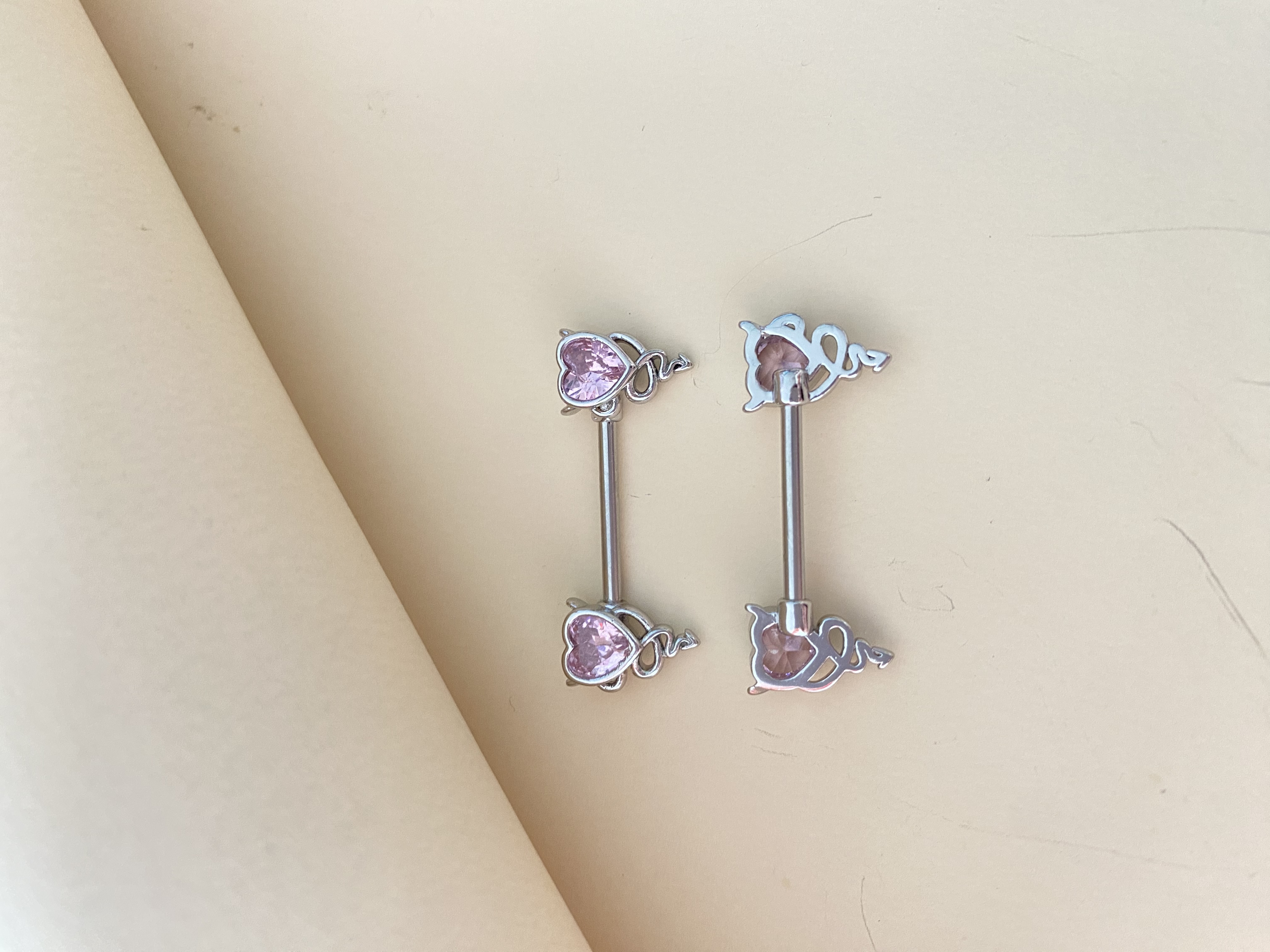 Casual Lady Heart Shape Stainless Steel Alloy Inlay Zircon Nipple Ring display picture 2
