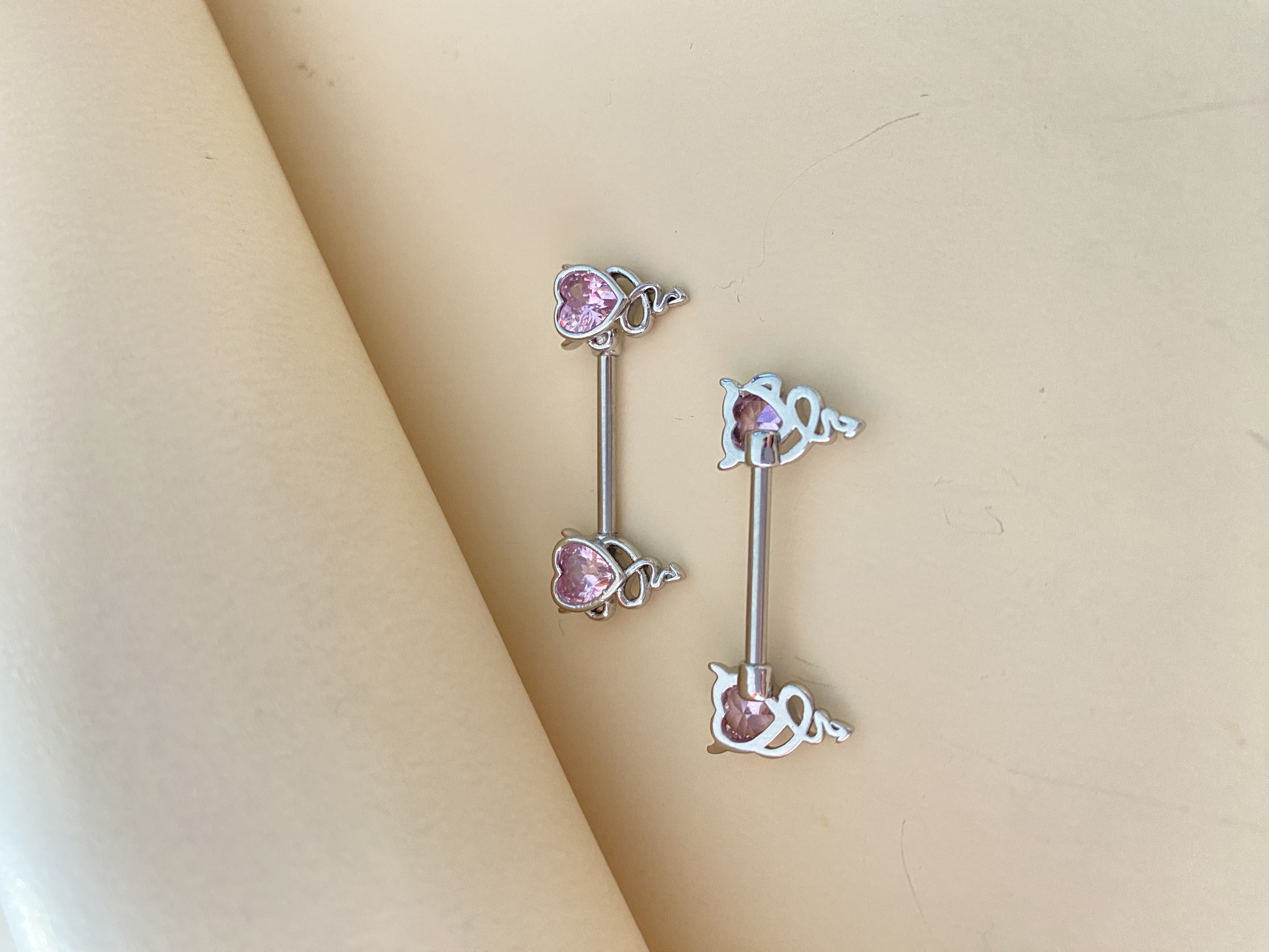 Casual Lady Heart Shape Stainless Steel Alloy Inlay Zircon Nipple Ring display picture 3