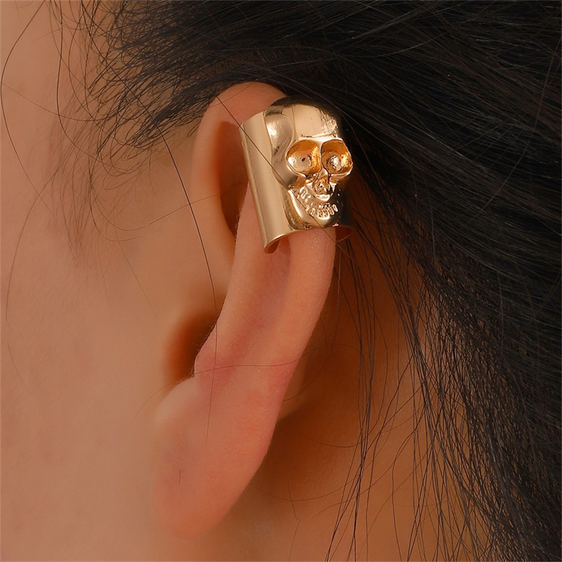 1 Piece 1 Pair Retro Funny Streetwear Heart Shape Skull Plating Arylic Copper 18k Gold Plated Gold Plated Silver Plated Drop Earrings Ear Clips Ear Studs display picture 12