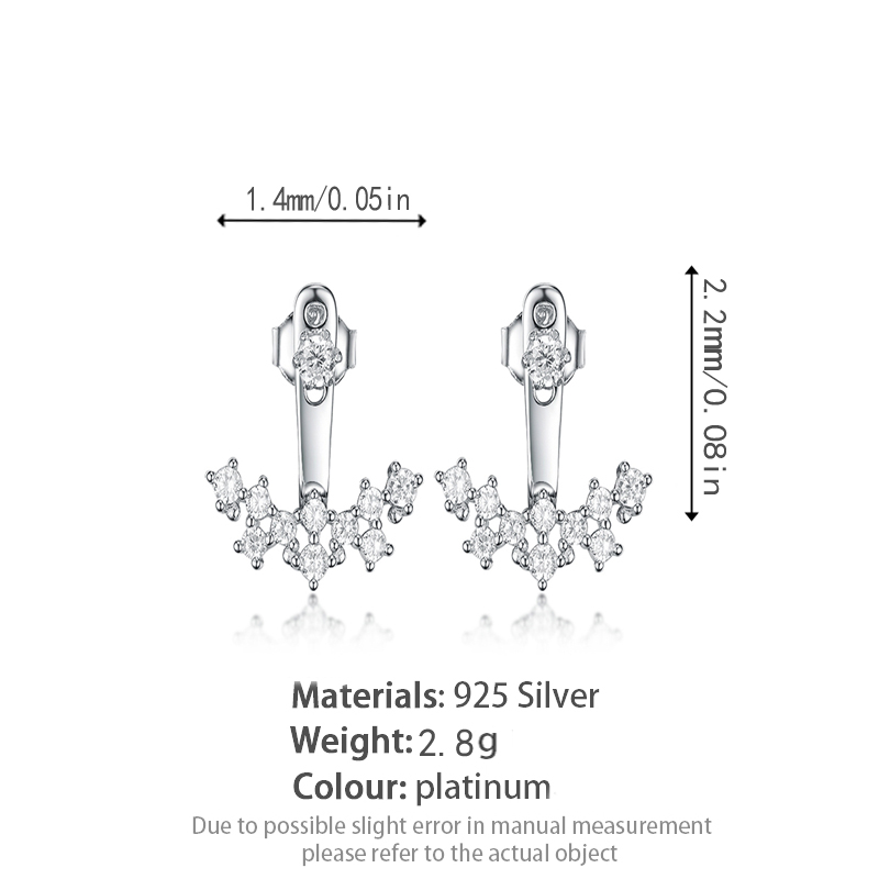 1 Paar Dame Klassischer Stil Geometrisch Inlay Sterling Silber Zirkon Ohrstecker display picture 1